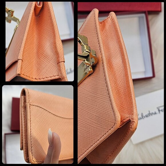 Salvatore Ferragamo  Peach Bifold Wallet / Card holder - Picture 16 of 17
